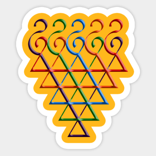 Indian Symbol of Knowledge and Wisdom saraswati Yantra colorful Embossed Sticker